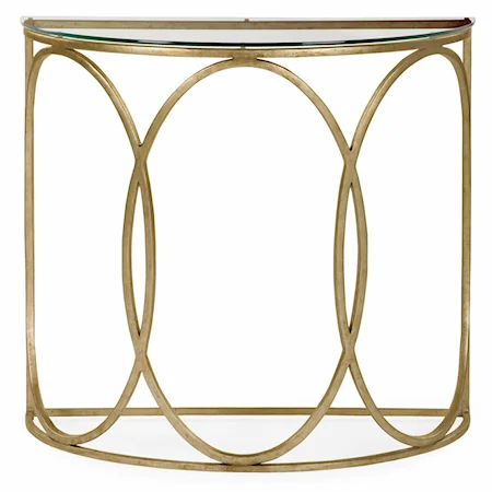 Beatrice Demilune Console Table with Glass Top